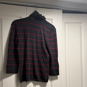 Express women Dark Grey and Red Striped Sweater